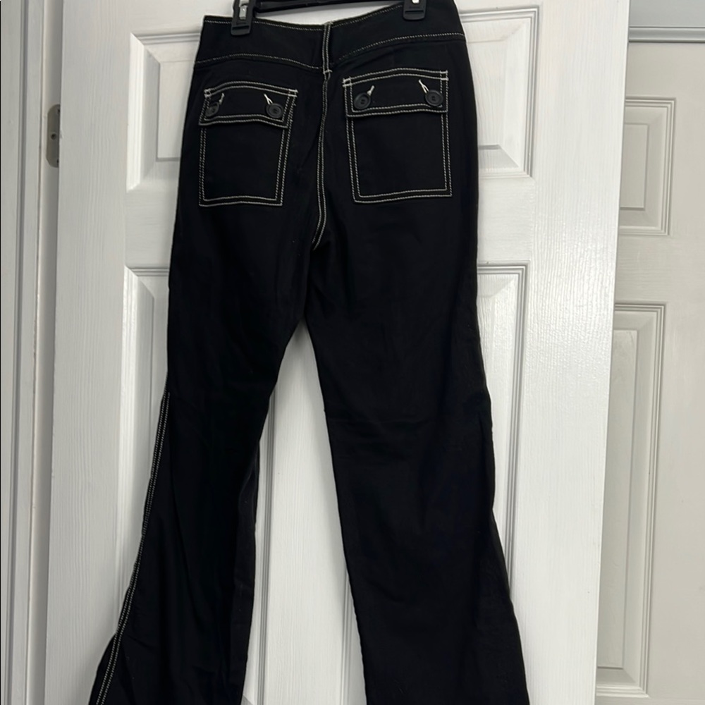 INC International Concepts Black Flare Wide Leg Jeans